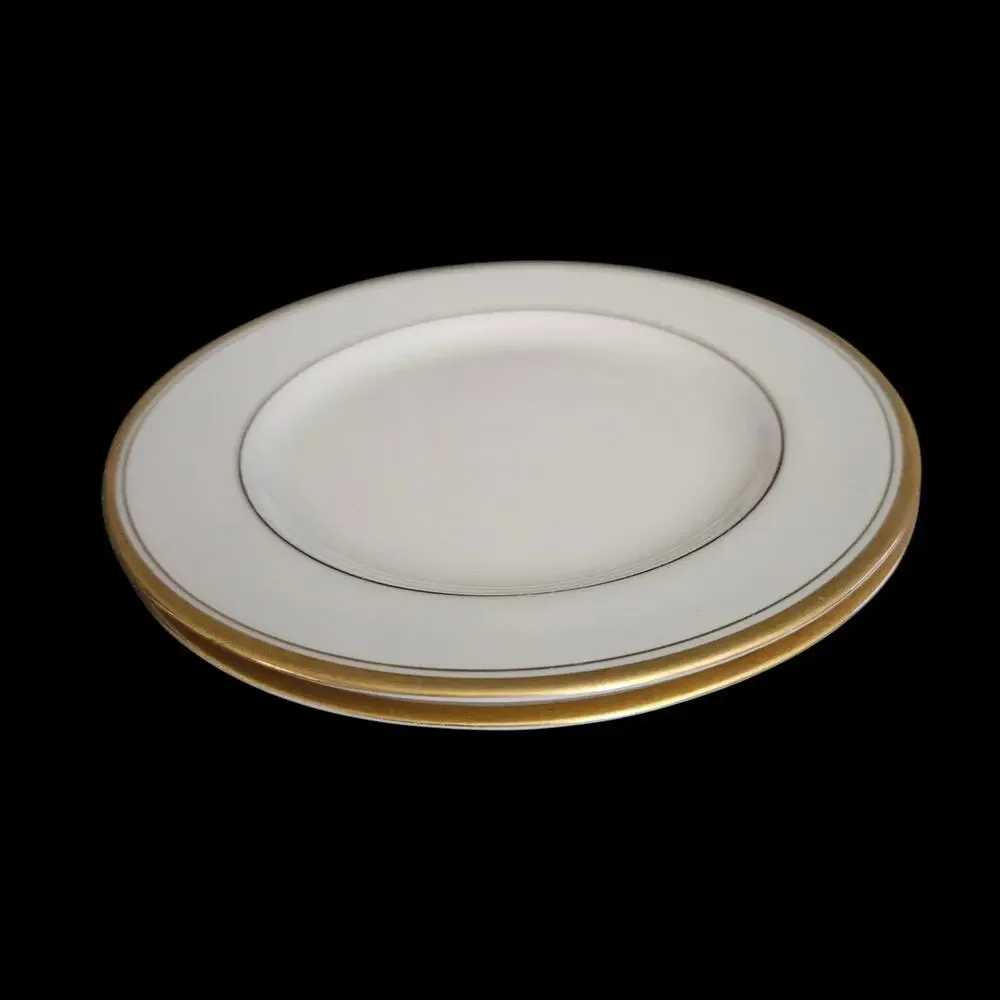 Theodore Haviland New York Oxford Gold Trim Bread Plates 6.5